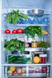 fridge full of fruits and vegetables